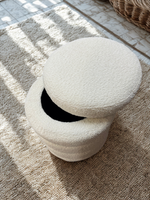 Ollie Boucle Storage Ottoman- Round