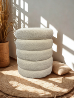 Ollie Boucle Storage Ottoman- Round