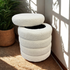 Ollie Boucle Storage Ottoman- Round