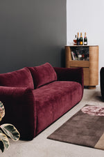 Grace 3 Seater Sofa - Claret (W222 D93 H82CM)