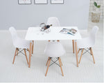 Slate 1.2m 5Pcs White Dining Suite