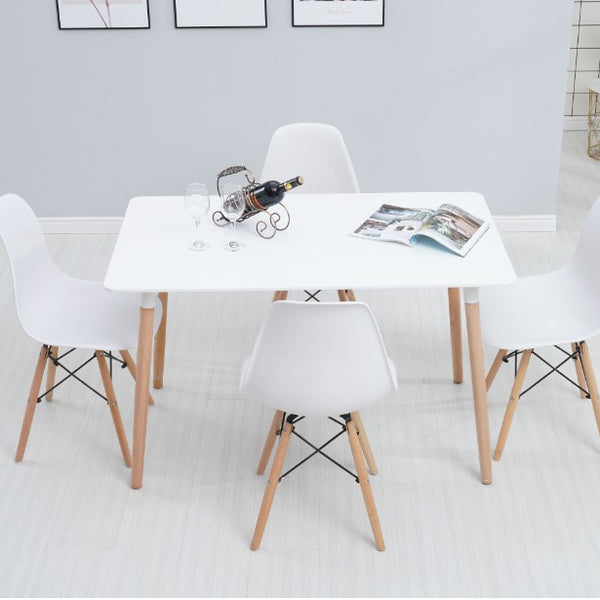 Slate 1.2m 5Pcs White Dining Suite