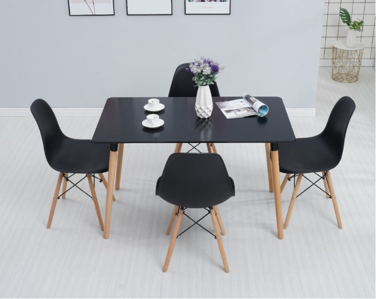 Slate 1.2m 5Pcs Black Dining Suite