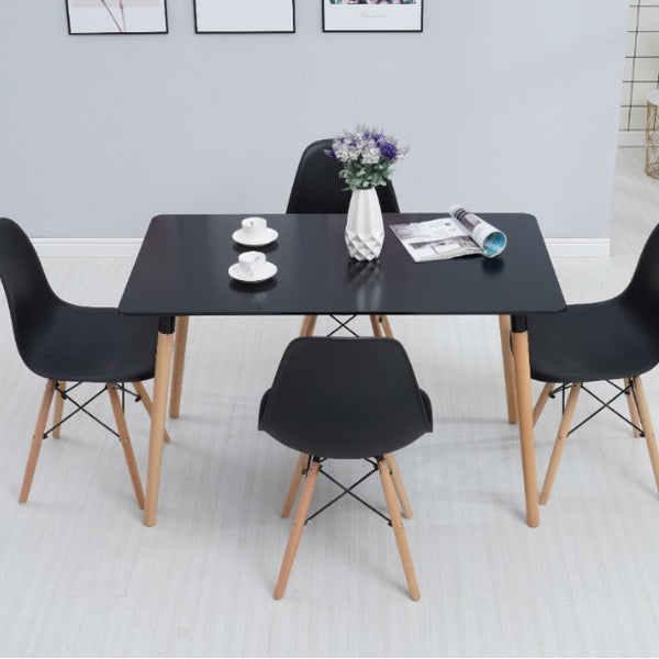 Slate 1.2m 5Pcs Black Dining Suite