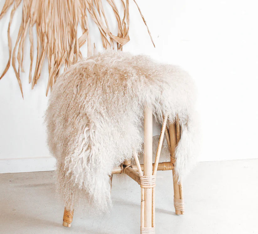 Tibetan Curl Sheepskin Natural 60x100cm