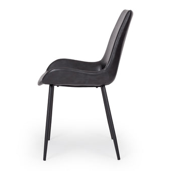 Vintage-Chair-Black-pu-Black-Iron-leg
