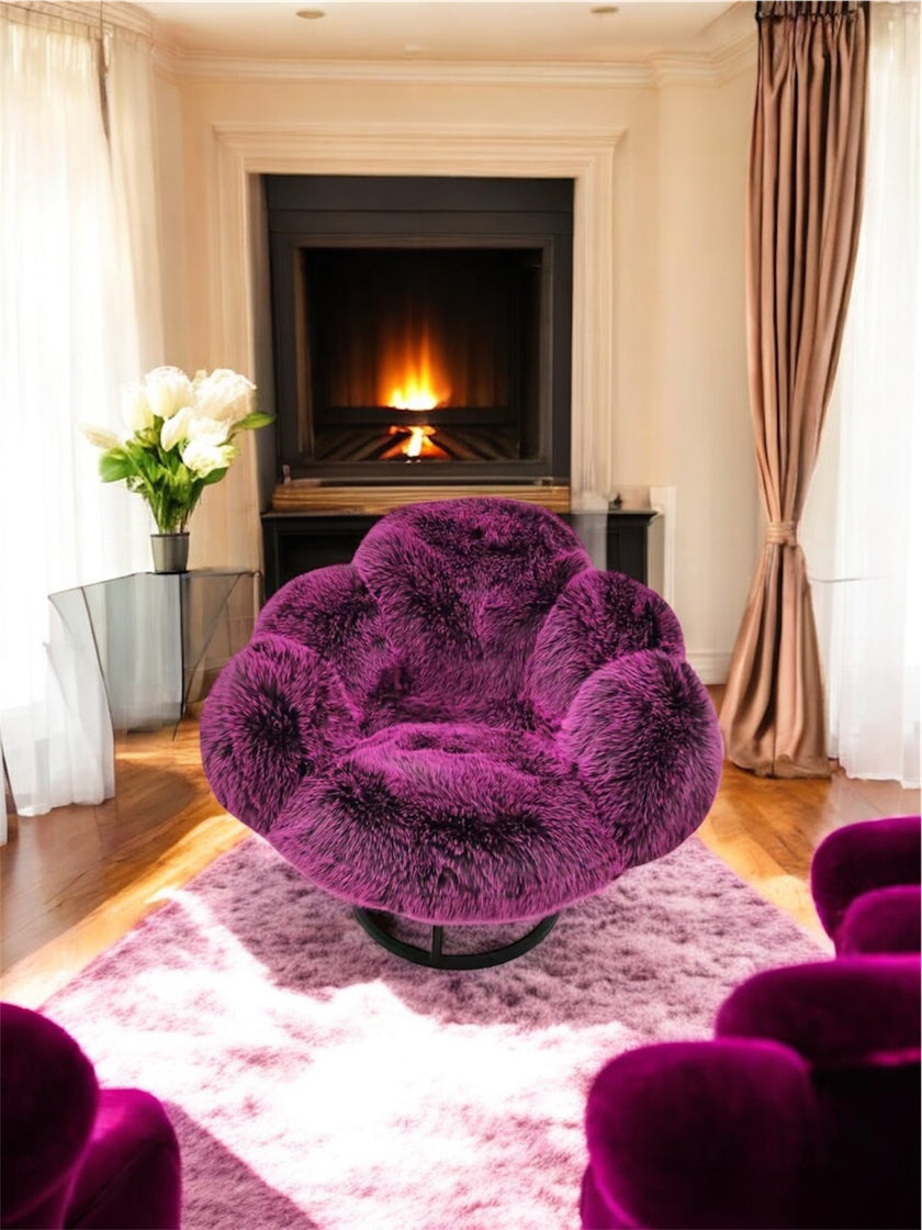 New York Swivel Occasional Chair -Purple