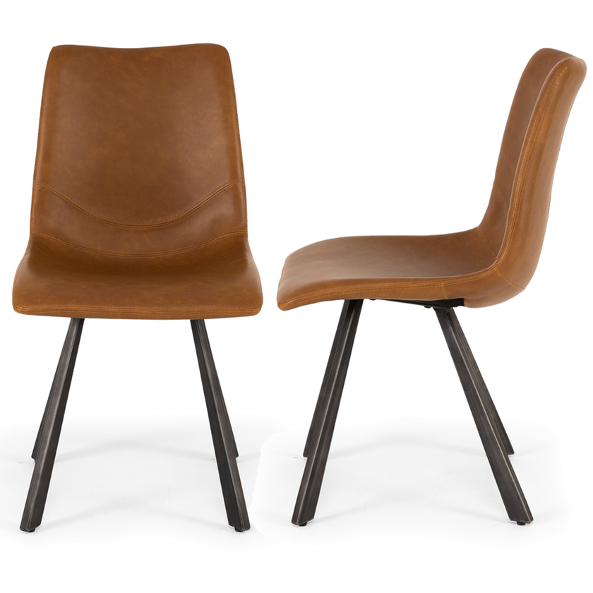 Rustic Chair Vintage Cognac Pu Box*2 Kit