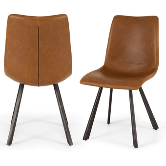 Rustic Chair Vintage Cognac Pu Box*2 Kit
