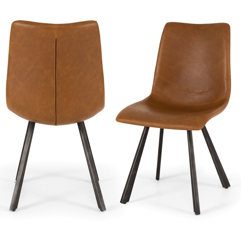 Rustic Chair Vintage Cognac Pu Box*2 Kit