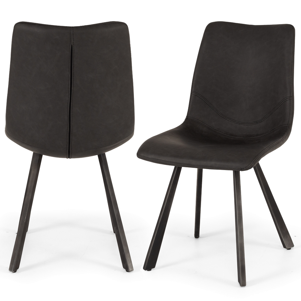 Rustic Chair Vintage Grey Pu