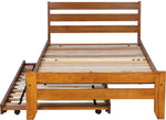 Sammie Single Oak Bed with Trundle