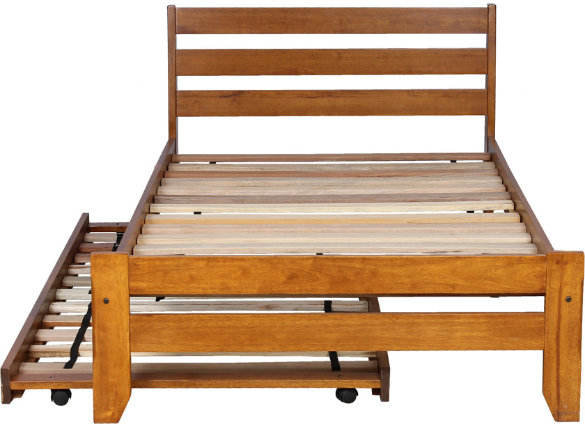 Sammie Single Oak Bed with Trundle
