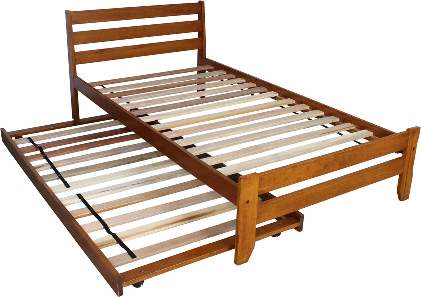 Sammie Single Oak Bed with Trundle