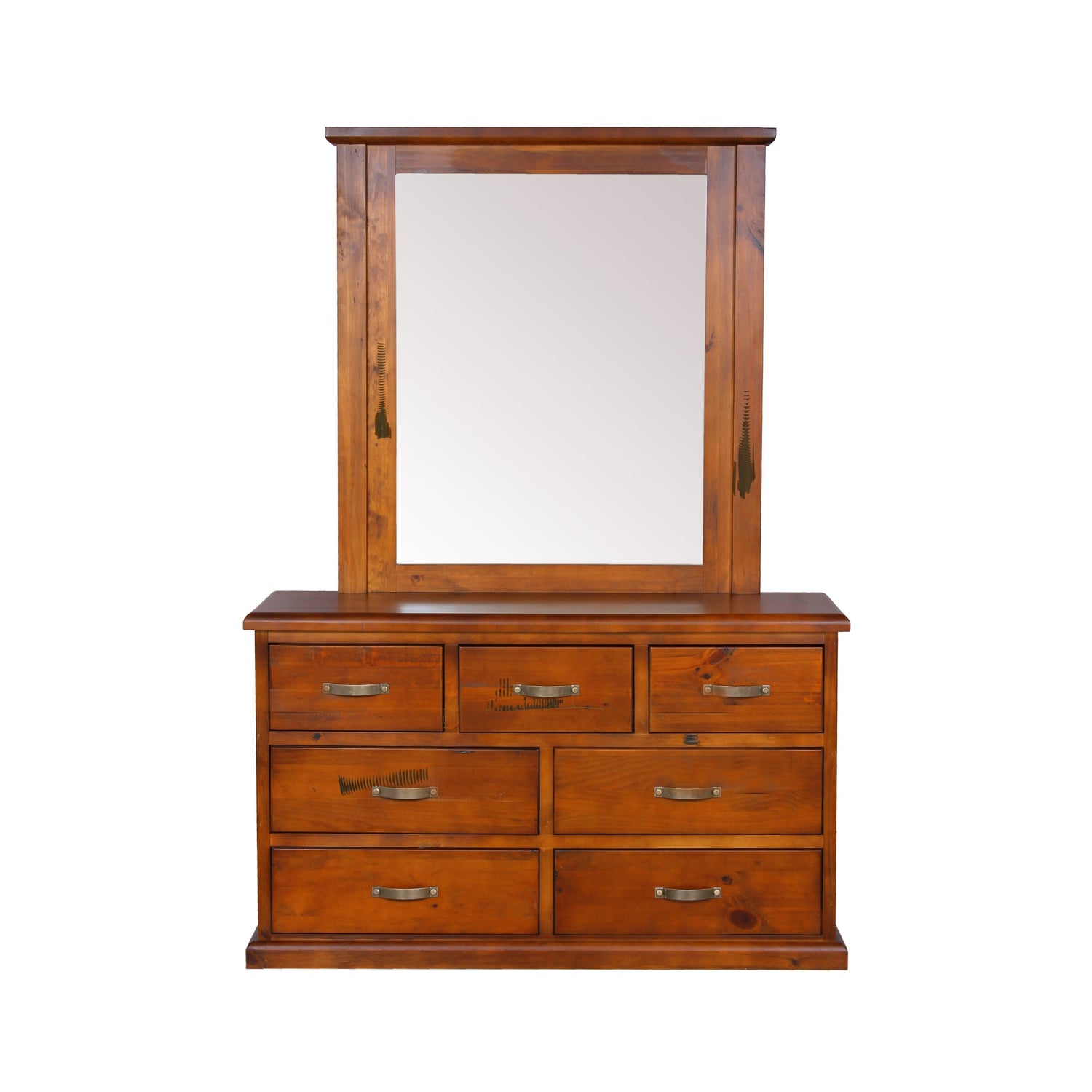 Settler 7 Drawer Dresser With Mirror (W1380 x D450 x H1940)