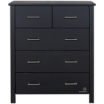 Black Alice 5 Drawer Tallboy (W860 D440 H1050mm)