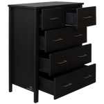 Black Alice 5 Drawer Tallboy (W860 D440 H1050mm)
