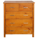 Alice 5 Drawer Tallboy (W860 D440 H1050mm)