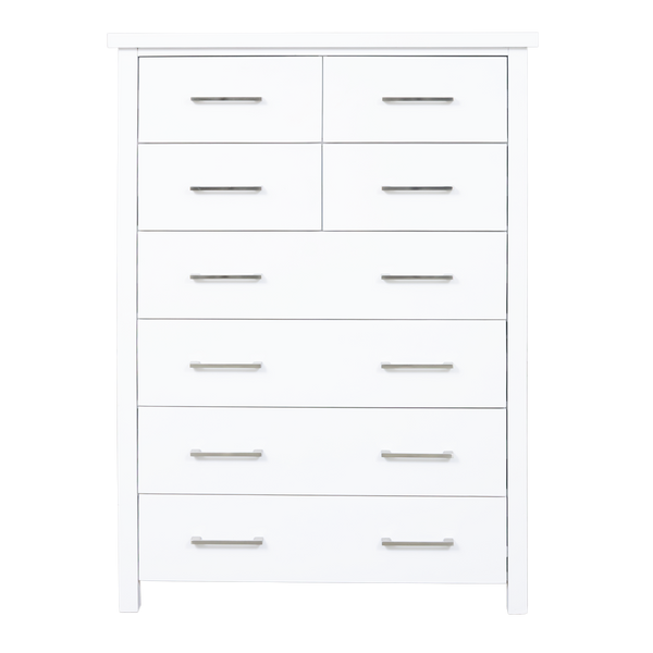 Maestro 8 Drawer Tallboy White (W900 D400 H1300 mm)