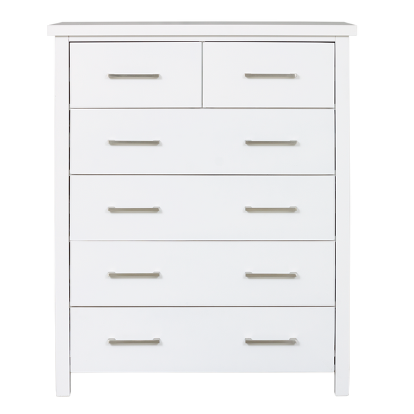 Maestro 6 Drawer Tallboy White (W900 D400 H1100 mm)