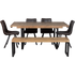 Woodsmith-6-pce-Bench-4-Brown-Rustic-Chair