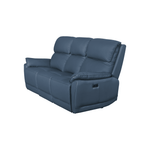 York Electric Leather Recliner 3+1+1 - Navy