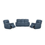 York Electric Leather Recliner 3+1+1 - Navy