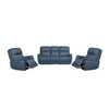 York Electric Leather Recliner 3+1+1 - Navy